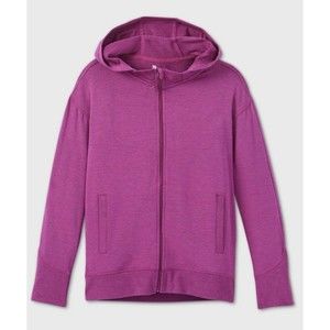 All In Motion Girls Lightweight Fleece Sweatshirt Purple Hoodie Zip Hoodie L